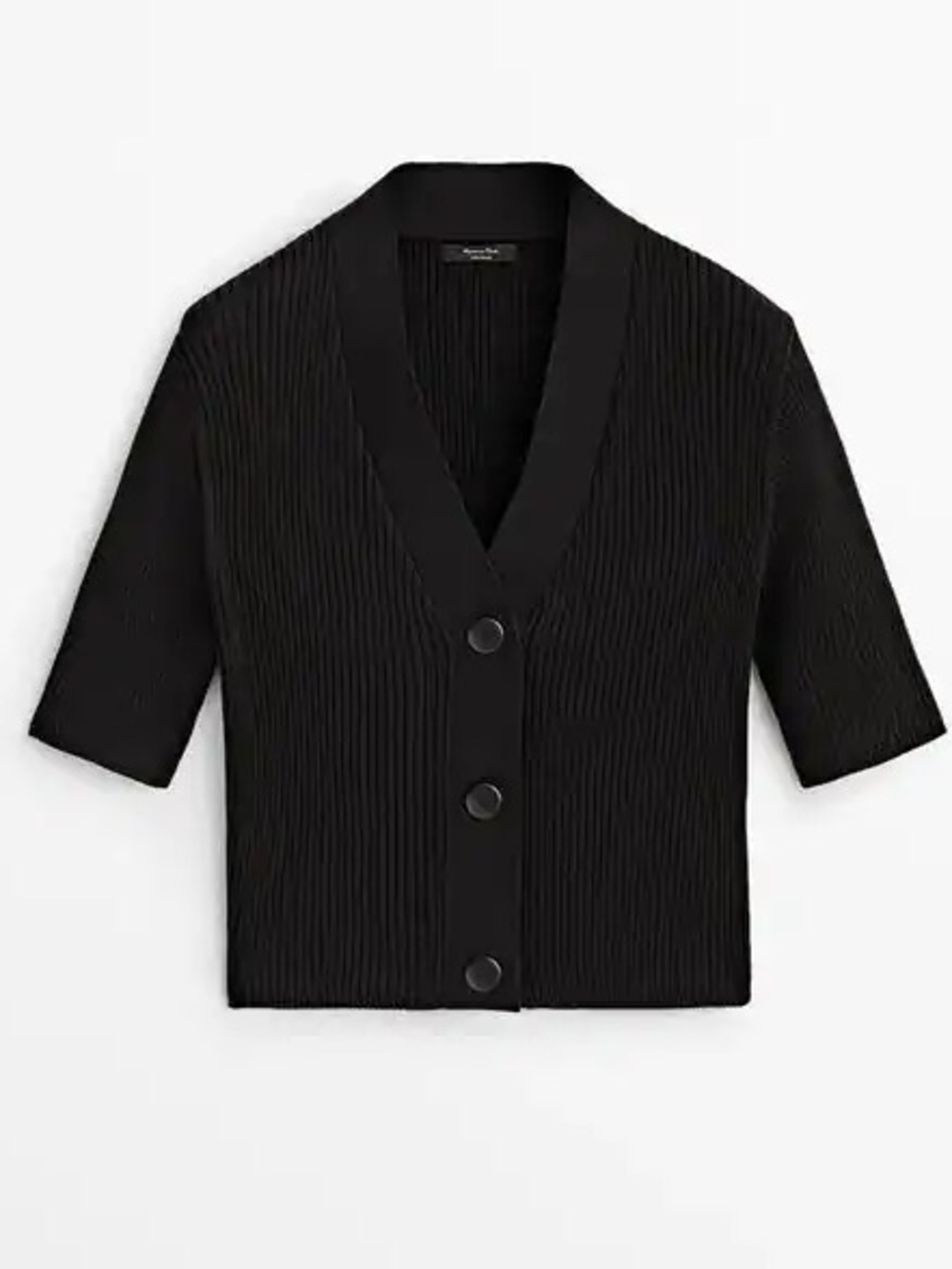 Massimo Dutti Ribbed cotton and silk blend cardigan